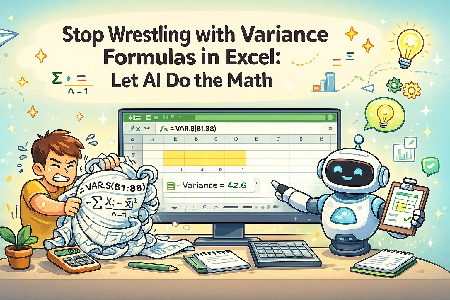 别再与Excel方差公式较劲：让AI来帮你计算