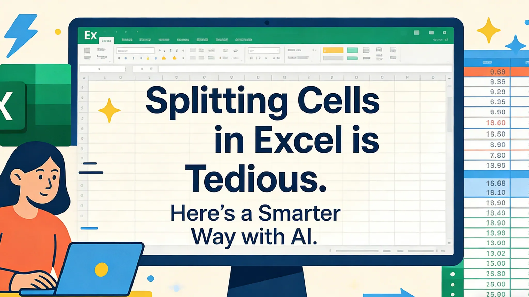 在Excel中拆分单元格很繁琐。用AI更智能的方法。