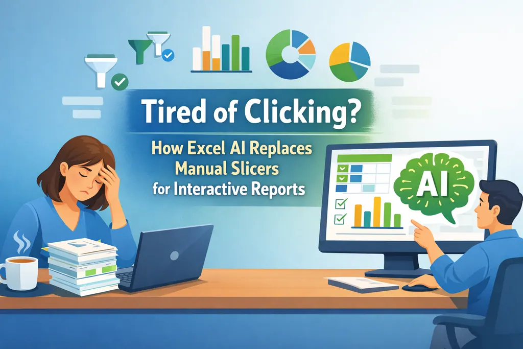 厌倦点击？Excel AI如何替代手动切片器实现交互式报告