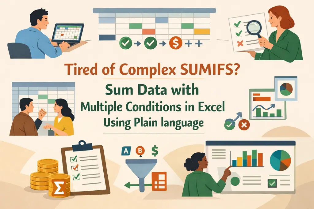 告别复杂 SUMIFS:在 Excel 中用自然语言实现多条件求和 告别复杂 SUMIFS:在 Excel 中用自然语言实现多条件求和