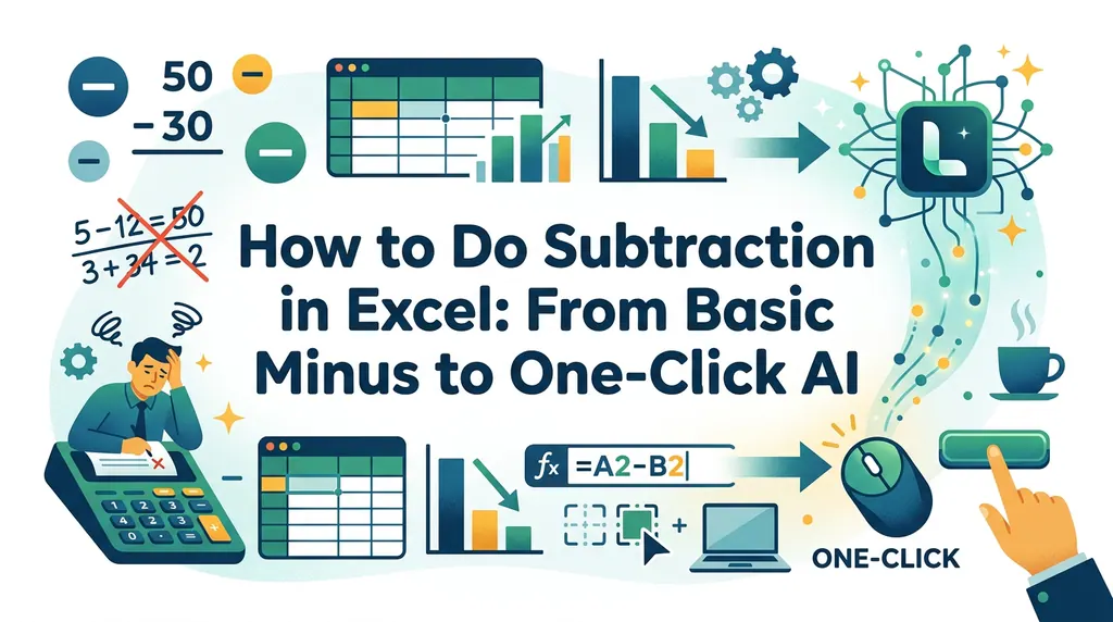 Excel 中的减法：从基础减号到一键 AI