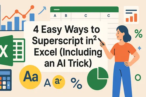 4种在Excel中添加上标的方法（含AI技巧）