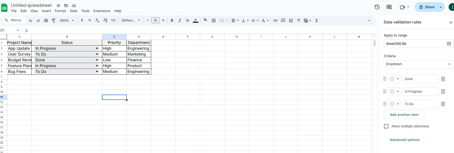 list