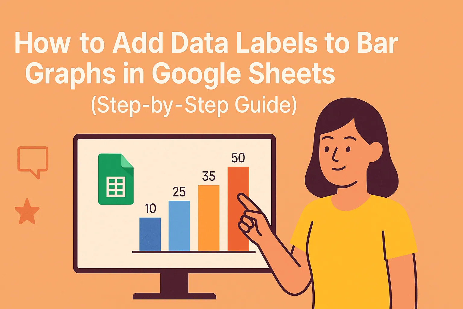 如何在 Google Sheets 中为条形图添加数据标签（分步指南）