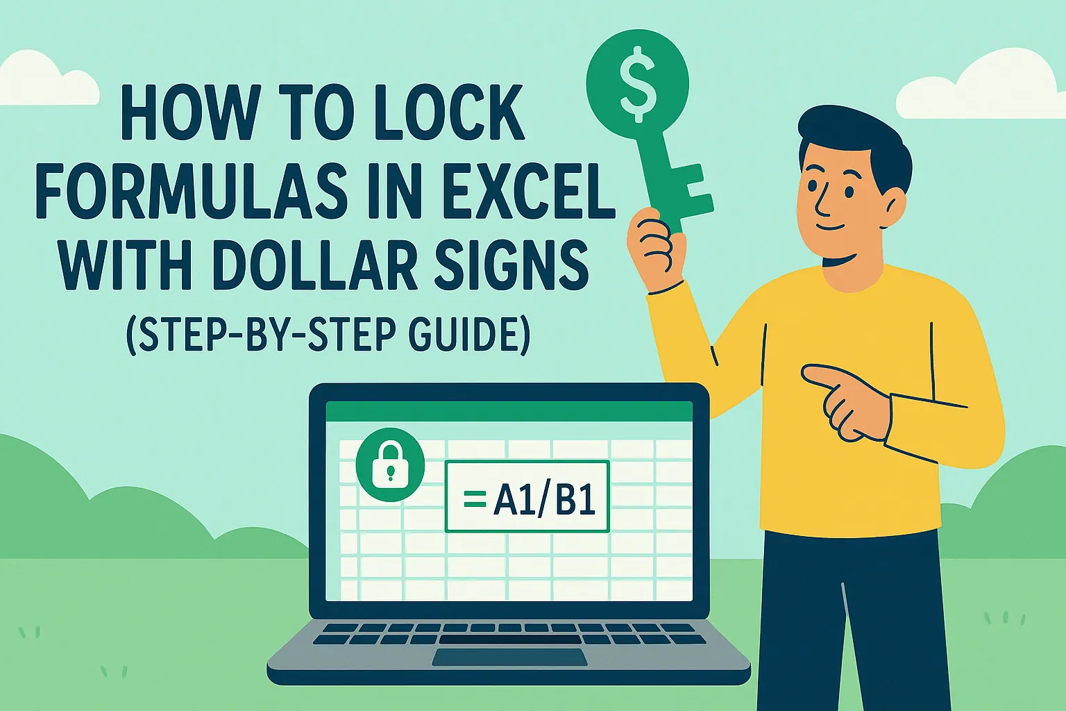 如何在 Excel 中使用美元符号锁定公式（分步指南）