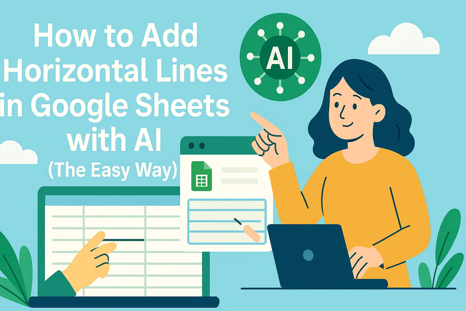 如何在 Google Sheets 中使用 AI 添加水平线（简易方法）