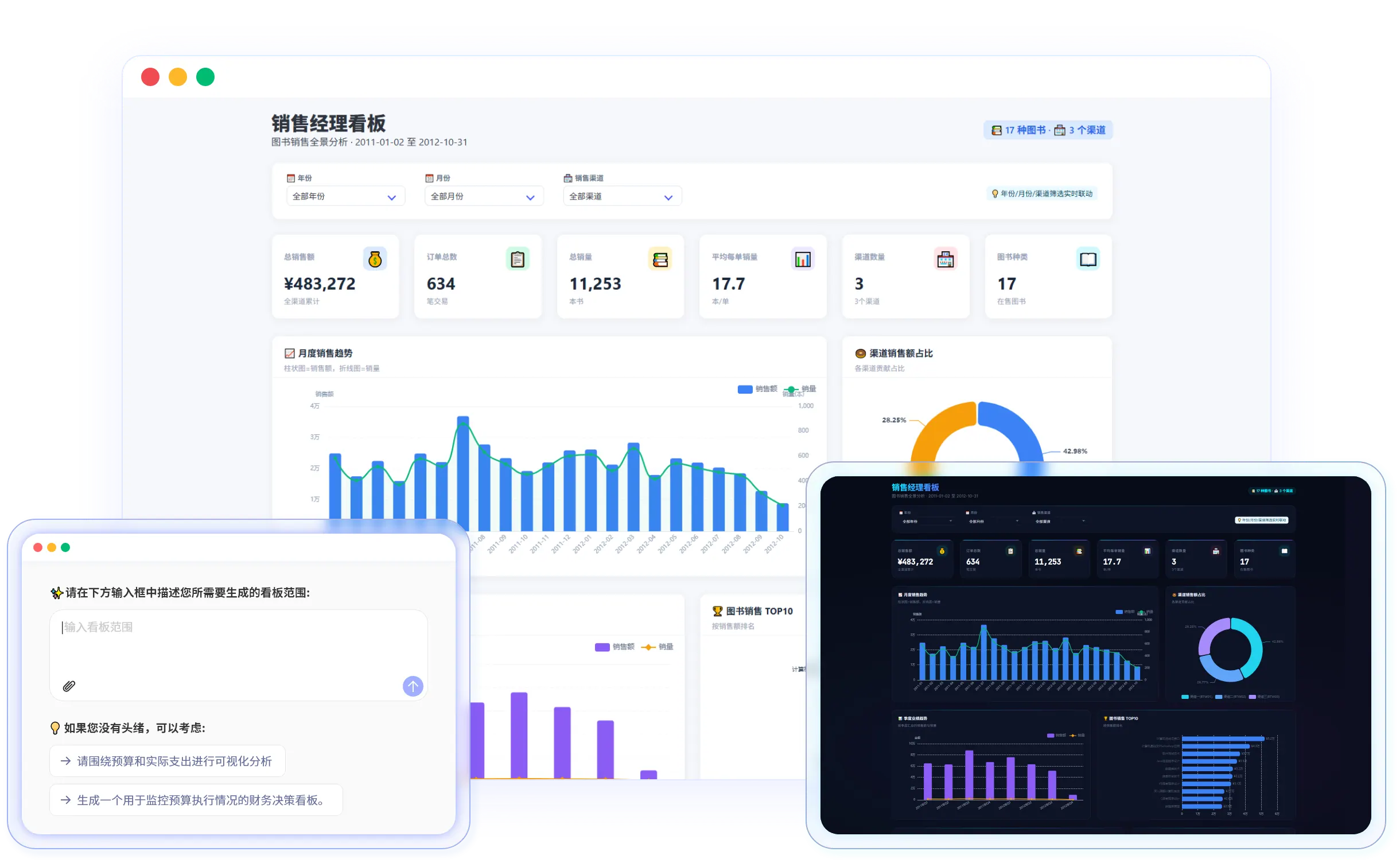 Excel/CSV AI 数据看板生成器