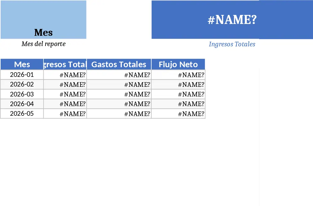 Flujo de Caja y Dashboard Financiero para Emprendedores Plantilla