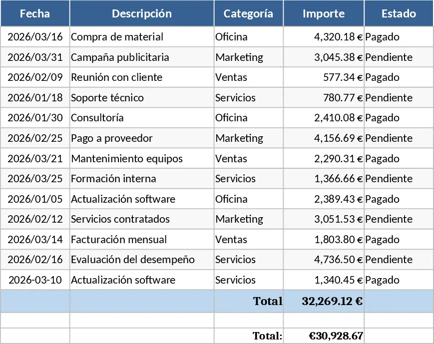 Professionelle Excel Vorlage