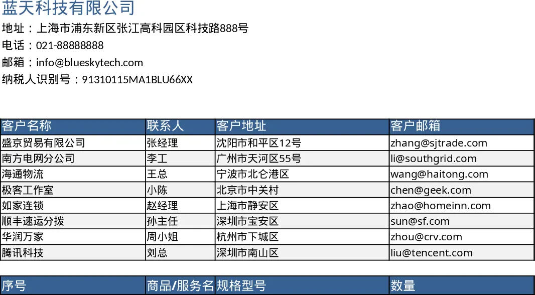 企业报价单与发票Excel发票生成器模板